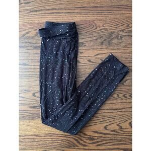 Irelia Girl's Rainbow Splatter Modal Black Soft Leggings - Large